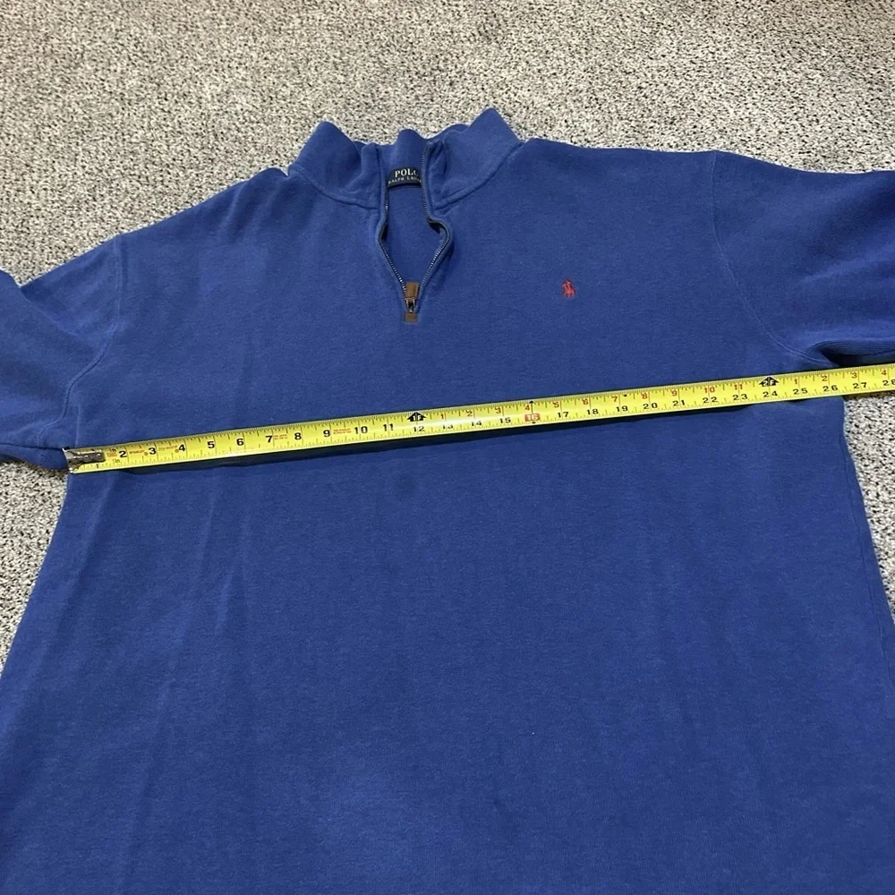 POLO RALPH LAUREN XXL Bright Cobalt Blue Mesh Knit 1/4 Quarter Zip R $138